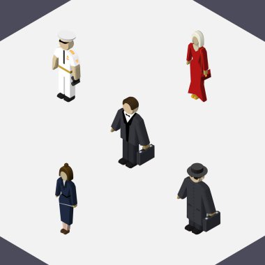 Denizci, iş kadını, kadın ve diğer vektör nesnelerini izometrik insan kümesi. Ayrıca kadın, Bayan, kız öğeleri içerir.