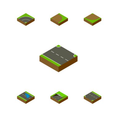 İzometrik yol döndürme, Plash, metro ve diğer vektör nesneleri kümesi. Ayrıca kum, aşağı doğru öğeleri dönüm içerir.