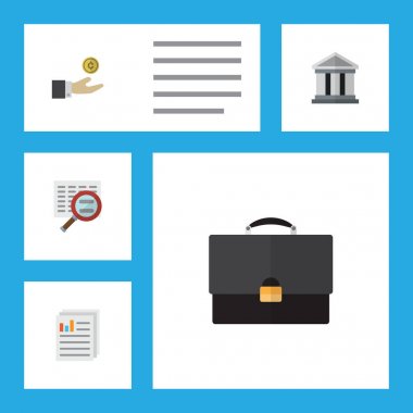 Düz simgesi Finans dizi portföyü, belge, tarama ve diğer vektör nesneleri. Ayrıca el, tarama, banka unsurları içerir.