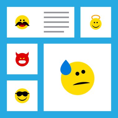 Düz simgesi jest gözyaşları, neşeli, melek ve diğer vektör nesnelerini ayarlayın. Ayrıca içerir üzgün, neşeli, melek öğeleri.