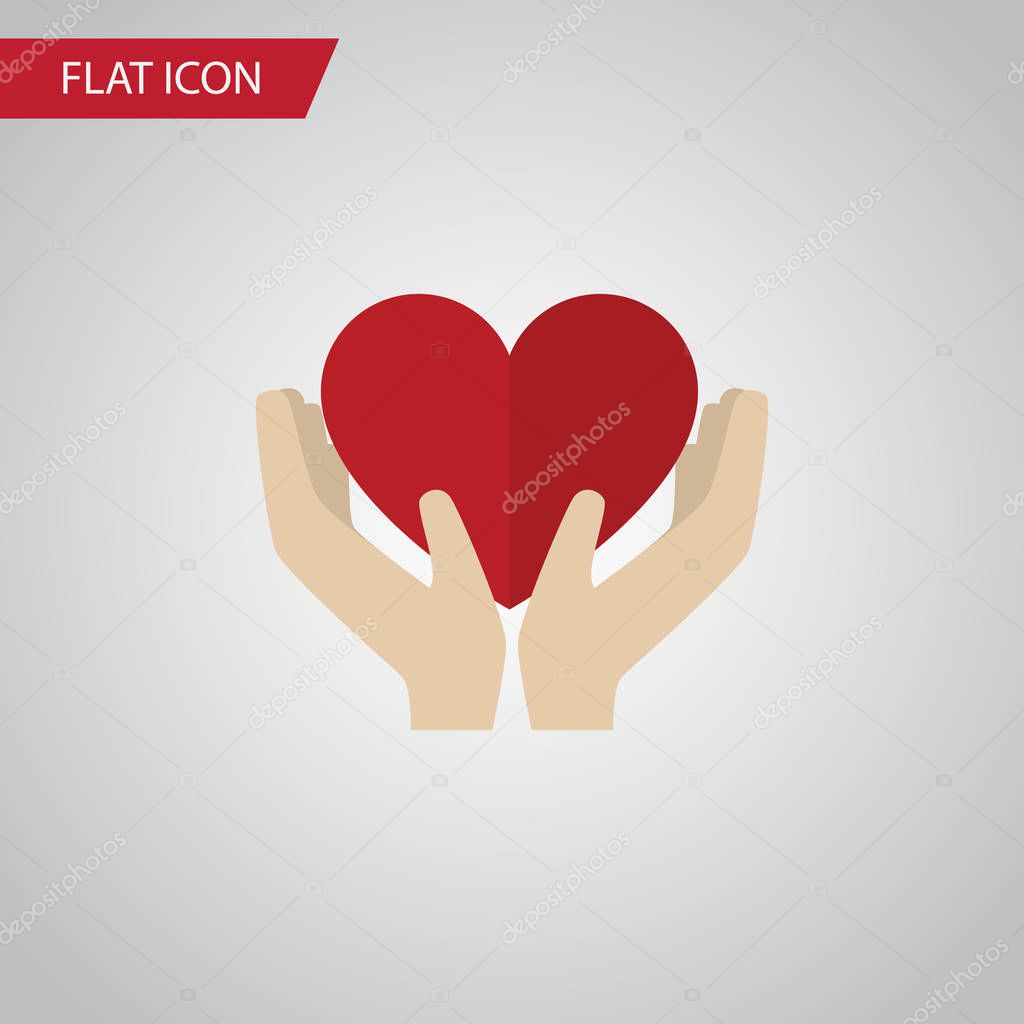 Isolated Care Flat Icon. Save Love Vector Element Can Be Used For Care, Heart, Hand Design Concept.