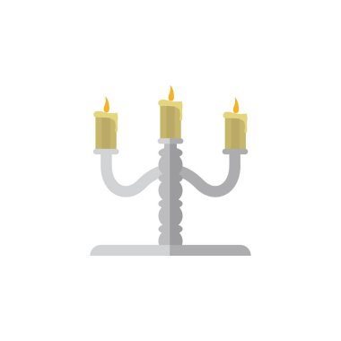 İzole Pyres düz simgesi. Şamdan vektör öğesi kullanılan Pyres, mum, mum tasarım konsepti için.