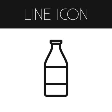 Cam şişe anahat izole. Süt vektör öğesi kullanılan süt, şişe, cam tasarım konsepti için.