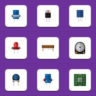 Düz simgesi aygıt kümesi dönüştürücü, alıcı, Hdd ve diğer vektör nesneleri. Ayrıca bakır, Merkez, direnç öğeleri içerir.