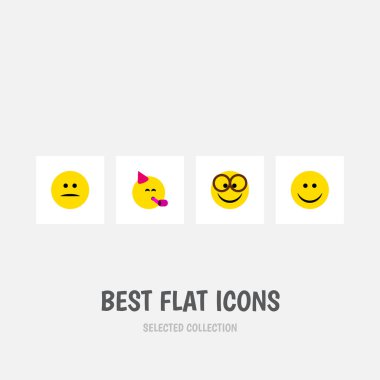 Düz simgesi hareket kümesini memnun, parti zamanı ifade, keyifli ve diğer vektör nesneleri. Ayrıca memnun, eğlence, parti öğeleri içerir.