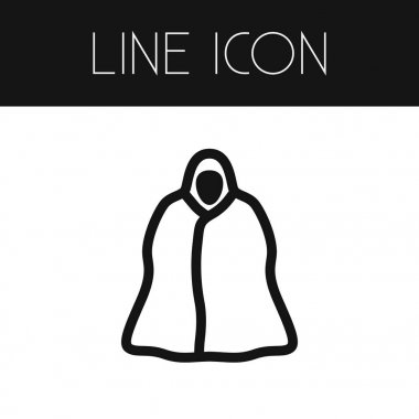 Pelerin anahat izole. Yağmurluk vektör öğesi kullanılan pelerin, koruma, yağmurluk tasarım konsepti için.