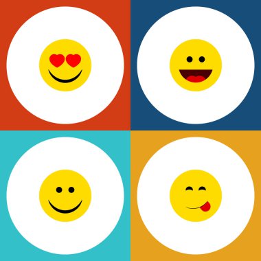 Düz simgesi yüz kümesi lezzetli yemek, aşk, kahkaha ve diğer vektör nesneleri. Ayrıca besin, gülmek, gülümsemek öğeleri içerir.