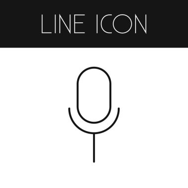 İzole mikrofon anahat. Mike vektör öğesi mikrofon, mikrofon, Mike tasarım konsepti için kullanılabilir.