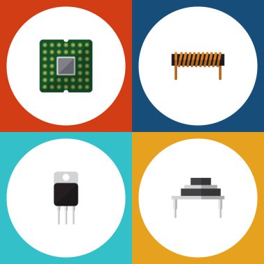 Düz simgesi aygıt kümesi hedef, alıcı, bobin ve diğer vektör nesneleri. Merkez, hedef, küme öğeleri de içerir.