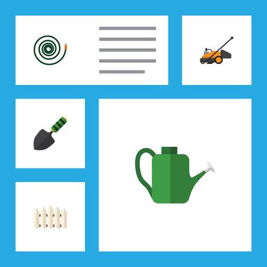 Düz simgesi çiftlik küme Hosepipe, Bauer, çim biçme makinesi ve diğer vektör nesneleri. Ayrıca içerir Bauer, Hosepipe, biçme makinesi öğeleri.