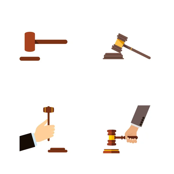 Flat Icon Lawyer Set Of Law, Crime, Court And Other Vector Objects. Also Includes Crime, Defense, Hammer Elements. — Stock Vector