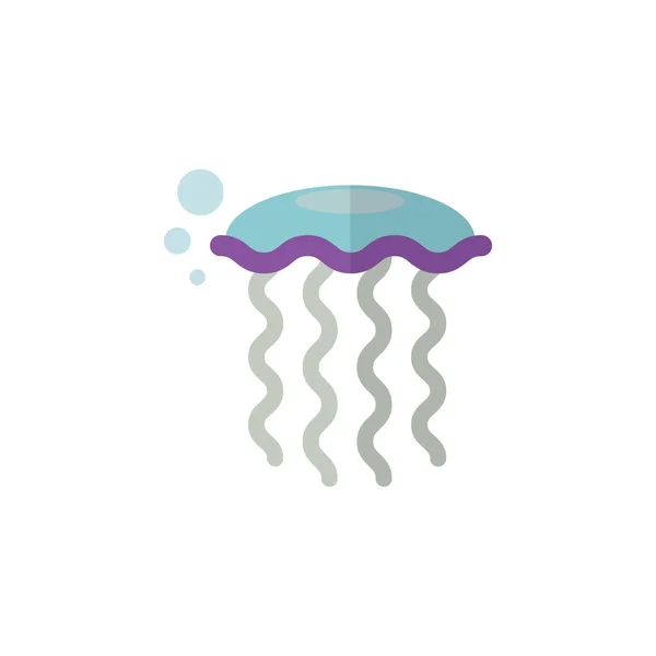 Icono plano de medusas aisladas. El elemento vectorial de Medusa se puede utilizar para Medusa, medusa, concepto de diseño submarino . — Vector de stock