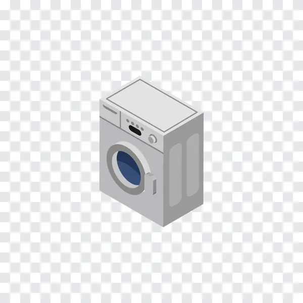 Izometrický izolované pračku. Prvek vektoru prádla lze použít pro, pračka, praní koncepce designu. — Stockový vektor