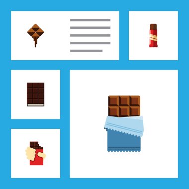 Düz simgesi kakao kümesi Delicious, acı, tatlı ve diğer vektör nesneleri. Ayrıca tatlı, tatlı, sunulu liste öğeleri içerir.