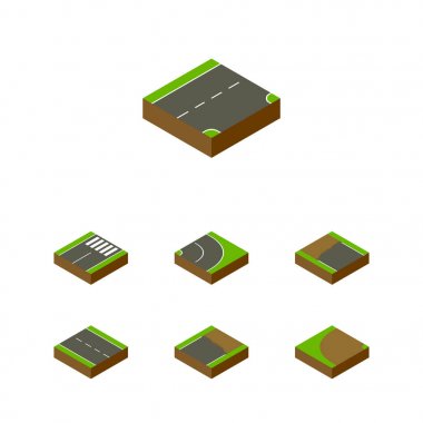 İzometrik yol aşağı, altbilgi, bitmemiş ve diğer vektör nesneleri kümesi. Ayrıca yarım kalmış, yaya, aşağıya doğru öğeleri içerir.