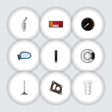 Düz simgesi bileşen kümesini Tachometr, araba Segment, yanma ve diğer vektör nesneleri. Ayrıca Disk, Metal, emici öğeleri içerir.