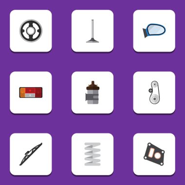 Düz simgesi bileşen kümesini araba Segment, Cambelt, krank mili ve diğer vektör nesneleri. Ayrıca motoru, kanat, kasnak öğeleri içerir.