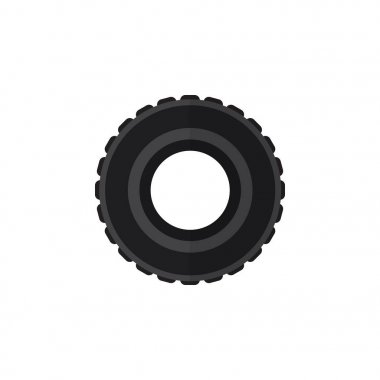 İzole lastiği düz simgesi. Tekerlek vektör öğesi kullanılan lastik, jant, araba tasarım konsepti için.