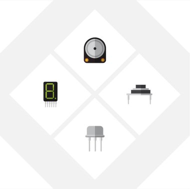 Düz simgesi aygıt kümesi Hdd, ekran, hedef ve diğer vektör nesneleri. Ayrıca hedef, Fiildistor, direnç öğeleri içerir.