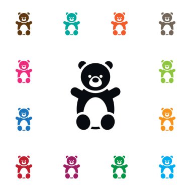 İzole Teddy simgesi. Bebek vektör öğesi kullanılan Teddy, ayı, Bebek tasarım konsepti için.
