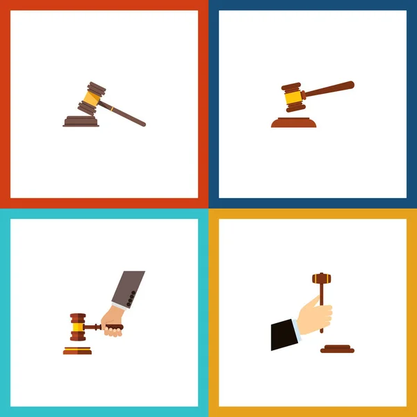 Flat Icon Lawyer Set Of Court, Hammer, Crime And Other Vector Objects. Also Includes Court, Hammer, Law Elements. — Stock Vector