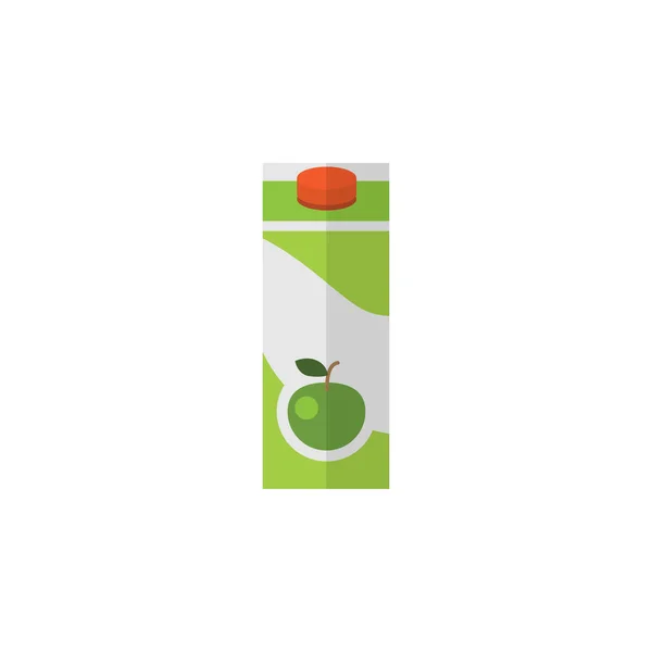 Isolated Apple Juice Flat Icon. Packet Beverage Vector Element Can Be Used For Apple, Juice, Packet Design Concept. — Stock Vector