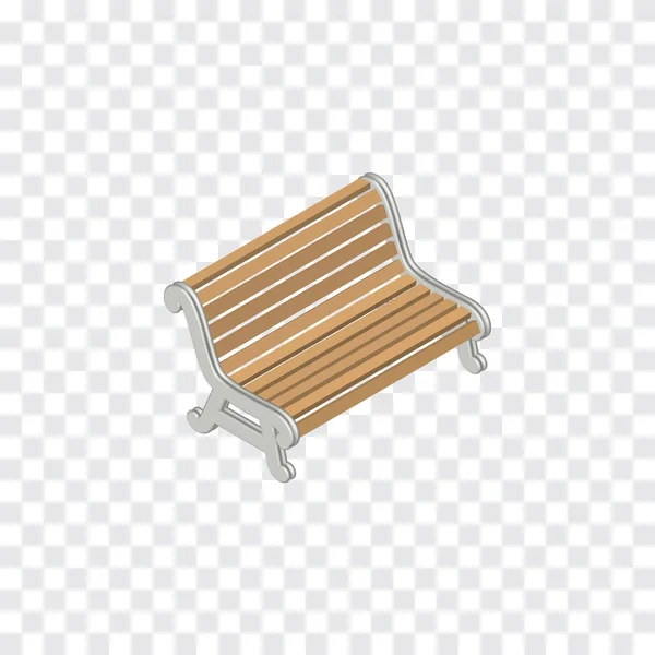 Banco aislado isométrico. El elemento del vector del asiento se puede utilizar para el banco, el asiento, el concepto del diseño del parque . — Vector de stock