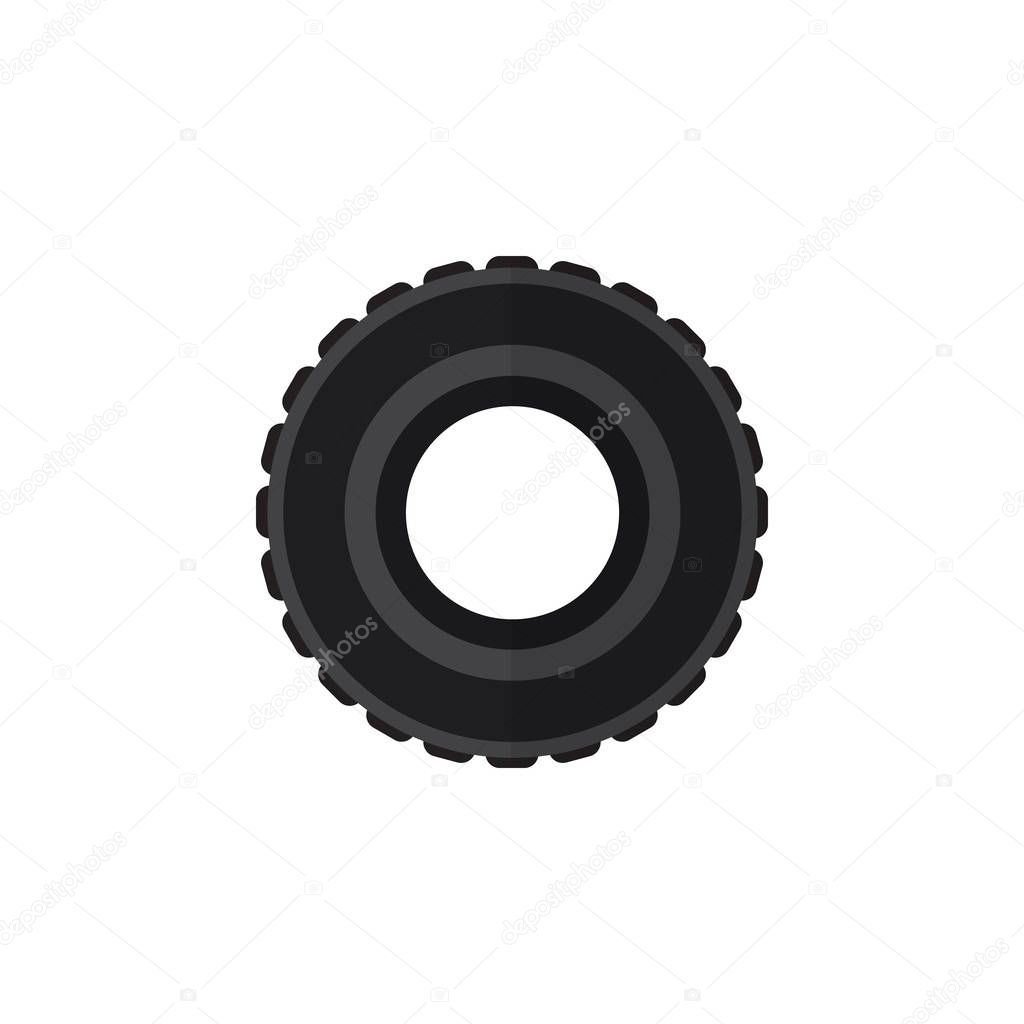 Isolated Tire Flat Icon. Wheel Vector Element Can Be Used For Tire, Wheel, Car Design Concept.