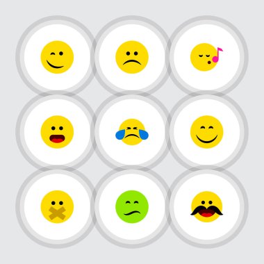 Düz simgesi jest kaşlarını, merak ediyorum, neşeli ve diğer vektör nesneleri kümesi. Ayrıca neşeli içerir, şarkı, gözyaşları öğeleri.