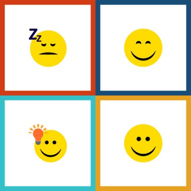 Simge ifade kümesi sevinç düz, iyi bir görüş, uykuda ve diğer vektör nesnelerinin vardır. Ayrıca öğeleri uyku sevinç, yüz, içerir.