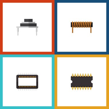 Düz simgesi cihaz kümesi hedef, mikroişlemci, ana bilgisayarlara ve diğer vektör nesneleri. Aynı zamanda direnç, anabilgisayar, hedef öğeleri içerir.