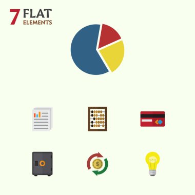 Düz simgesi gelen grafik, Counter, değişim ve diğer vektör nesneleri kümesi. Abacus, Mastercard, belge öğeleri de içerir.