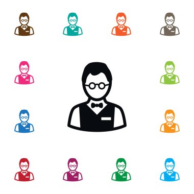 İzole yatırımcı simgesi. Kişi vektör öğesi kullanılabilir kişi, yatırımcı, krupiye tasarım konsepti için.