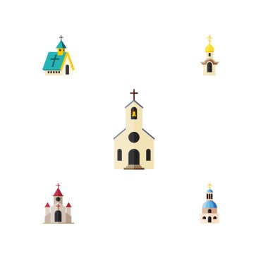 Düz simgesi bina yapı, mimarisi, geleneksel ve diğer vektör nesneleri kümesi. Ayrıca yapı, mimarisi, yapı elemanları içerir.