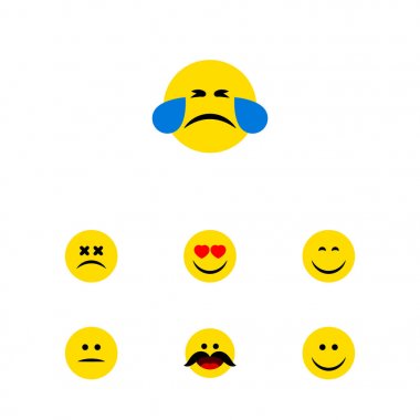 Gülümseme ve diğer vektör nesnelerini düz simgesi ifade kümesi neşeli, hiç memnun kalmamıştı. Ayrıca ruh hali, bıyık, neşeli unsurları içerir.