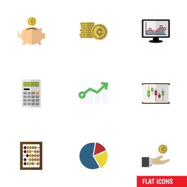 Düz simgesi gelen ayarla sayacı, hesaplamak, para Kasası ve diğer vektör nesneleri. Ayrıca yüzünde morarma, kutusu, abaküs öğeleri içerir.