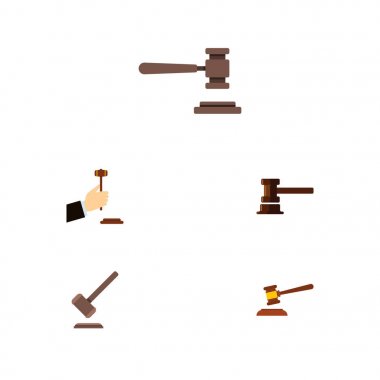 Düz simgesi çekiç kümesi hükümet binası, hukuk, hukuk ve diğer vektör nesneleri. Ayrıca mahkeme, adalet, çekiç elemanları içerir.