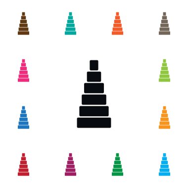 Oyun simgesine izole. Kule vektör öğesi kullanılan Piramit, oyuncak, kule tasarım konsepti için.