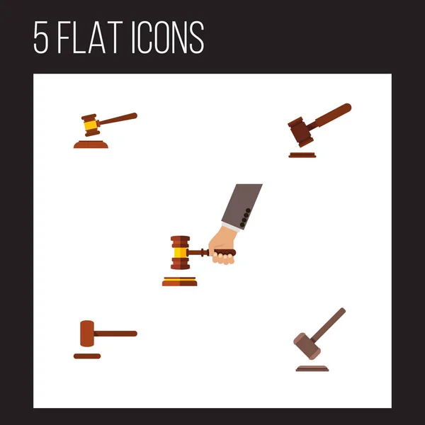 Flat Icon Hammer Set of Tribunal, Martelo, Justiça e outros objetos vetoriais. Inclui também Crime, Justiça, Elementos do Tribunal . —  Vetores de Stock