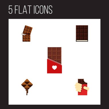 Düz simgesi kakao kümesi çikolata, Delicious, Wrapper ve diğer vektör nesneleri. Kakao, şeklinde, sunulu liste öğeleri de içerir.