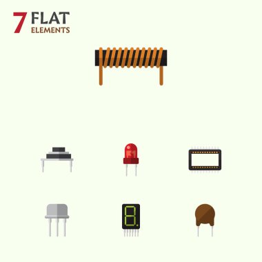 Düz simgesi aygıt kümesi ekran, alıcı, hedef ve diğer vektör nesneleri. Ayrıca Resist, bobin, birim unsurları içerir.