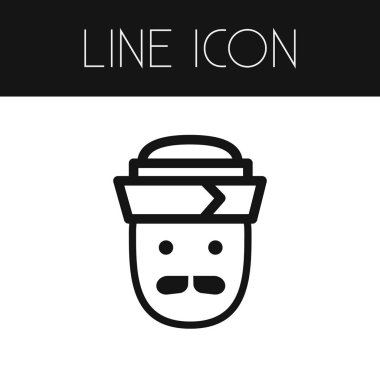 Meslek anahat izole. Ocak vektör öğesi kullanılan Gastronomi, Şef, Ocak tasarım konsepti için.