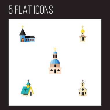 Düz simgesi kilise yapısı, yapı, mimarisi ve diğer vektör nesnelerini ayarlayın. Ayrıca Mimarlık, yapı, kilise öğeleri içerir.
