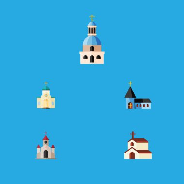 Düz simgesi Christian kilise, geleneksel, Hıristiyan ve diğer vektör nesneleri kümesi. Ayrıca inanç, içerir Hıristiyan, Katolik öğeleri.