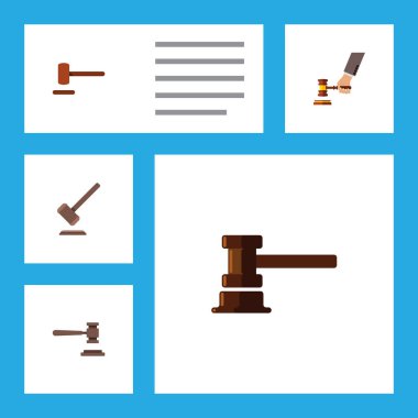 Düz simgesi avukat kümesi yasal, suç, mahkeme ve diğer vektör nesneleri. Ayrıca Hammer, suç, savunma unsurları içerir.