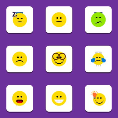 Düz simgesi ifade uyurken Set, merak ediyorum, iyi bir görüş ve diğer vektör nesnelerinin vardır. Ayrıca uyku, Emoji, gözyaşları öğeleri içerir.