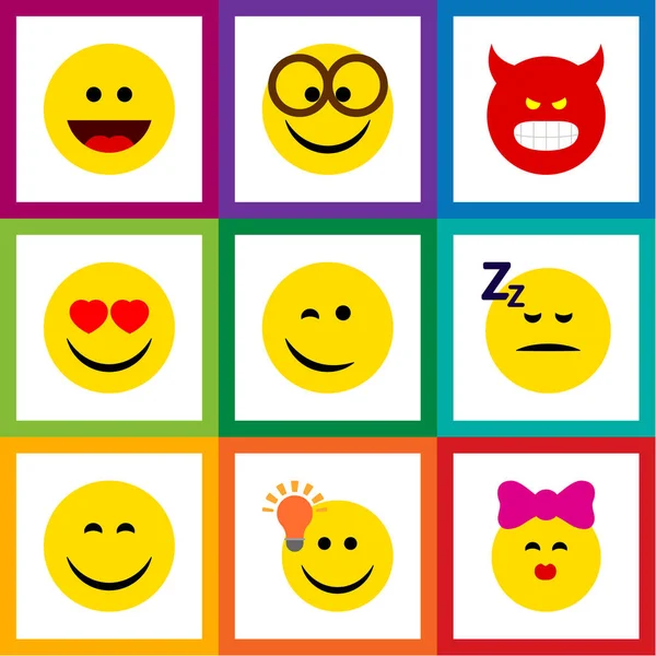 Conjunto de gestos de iconos planos de caricia, placer, amor y otros objetos vectoriales. También incluye sonrisa, sonrisa, elementos de pucheo . — Vector de stock