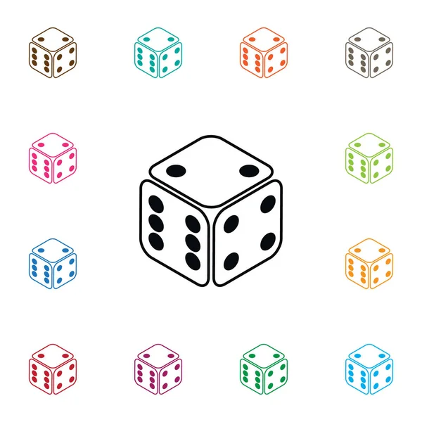 Ícone Número Isolado. O elemento do vetor do cubo pode ser usado para o número, dados, conceito do projeto do cubo . — Vetor de Stock