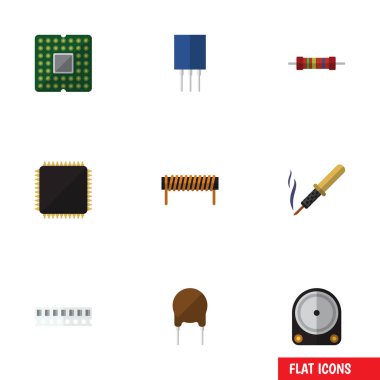 Düz simge teknoloji bobin, onarım, Hdd ve diğer vektör nesneleri kümesi. Ayrıca demir, erişim, rasgele öğelerin içerir.