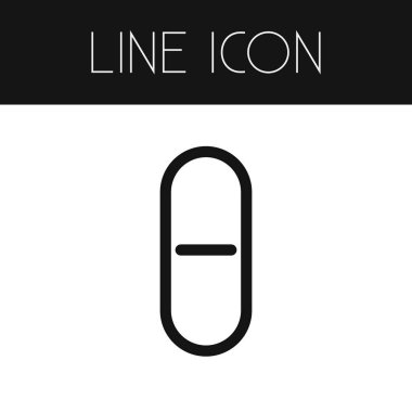 İlaç anahat izole. Tedavi vektör öğesi-ebilmek var olmak kullanılmış için hap, tedavi tasarım konsepti.